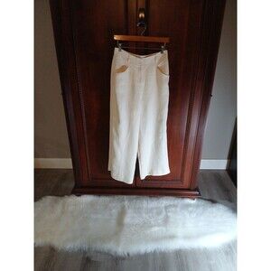 Gabriela Hearst Women's Size 6 Silk/Linen Flare Leg Ivory Pant Made in Italy